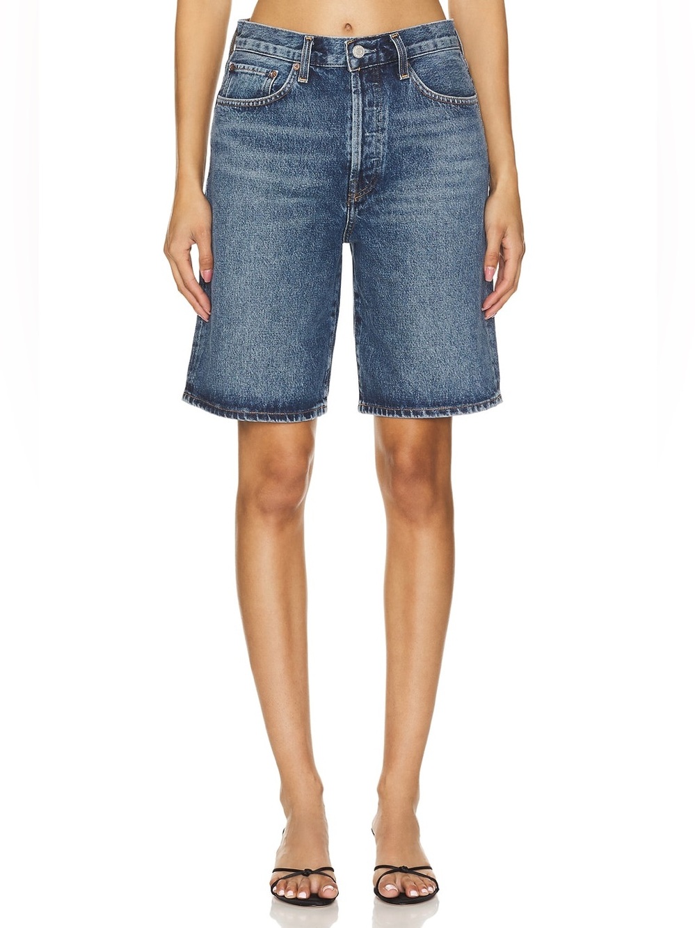 New! Agolde x Revolve Risha Low Rise Denim Bermuda Shorts Blue 💙 sz 23 runs big - Picture 10 of 16